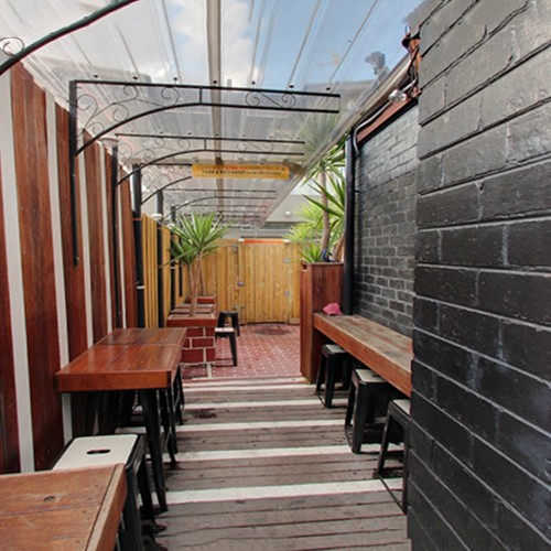 Two hands beer garden venue